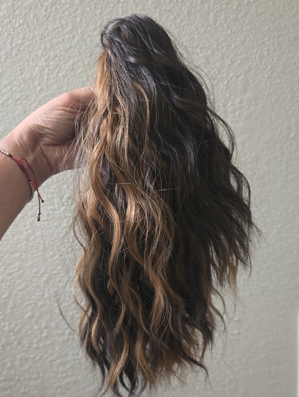 Women's Wavy Ponytail Clip-In Hair Extension - Brown with Blonde Highlights